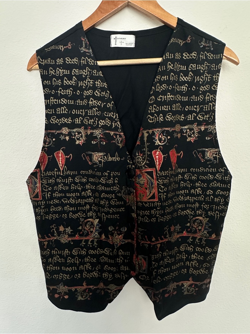 Bergen Belliveau Vest Goth Scripting Fraktur Steampunk Witchy Theatrical Medium